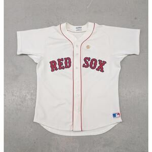Vintage 80s Boston Red Sox Sand Knit MLB Baseball Jersey